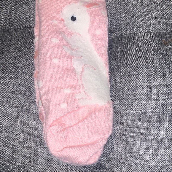 NEW Jane and Bleecker Pink Bunny Lounge Socks - Picture 5 of 6